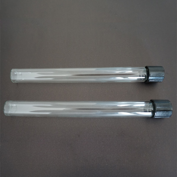 FLAT BOTTOM GLASS SCREW TEST TUBES WITH BAKELITE CAP