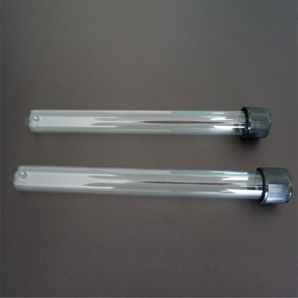 ROUND BOTTOM GLASS SCREW TEST TUBES WITH BAKELITE CAP